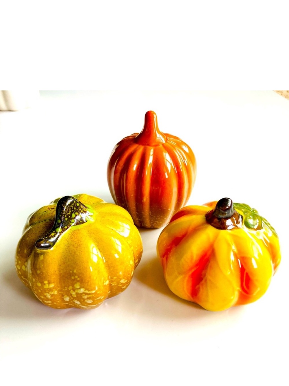 NEW Home Fall Decor Set of 3 Pumpkin Halloween Thanksgiving Decor